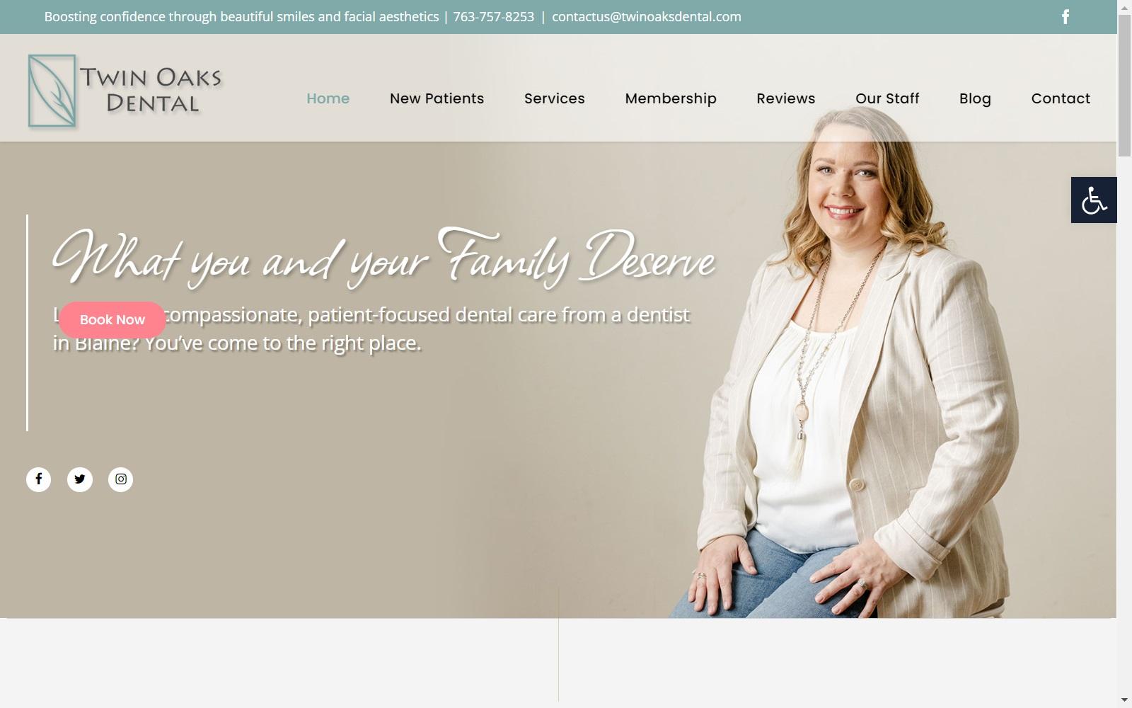 Twin Oaks Dental screenshot