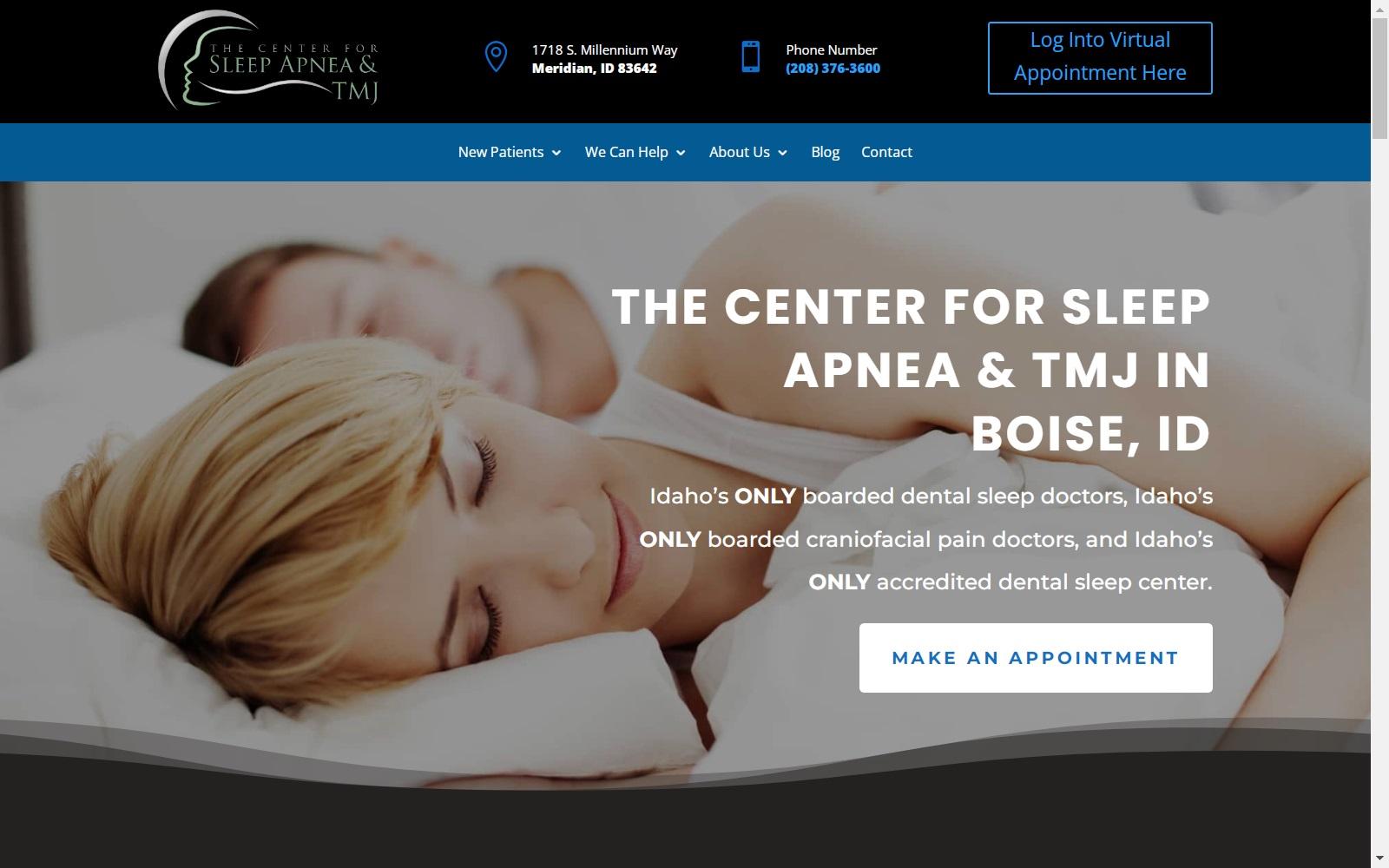 The Center for Sleep Apnea & TMJ screenshot