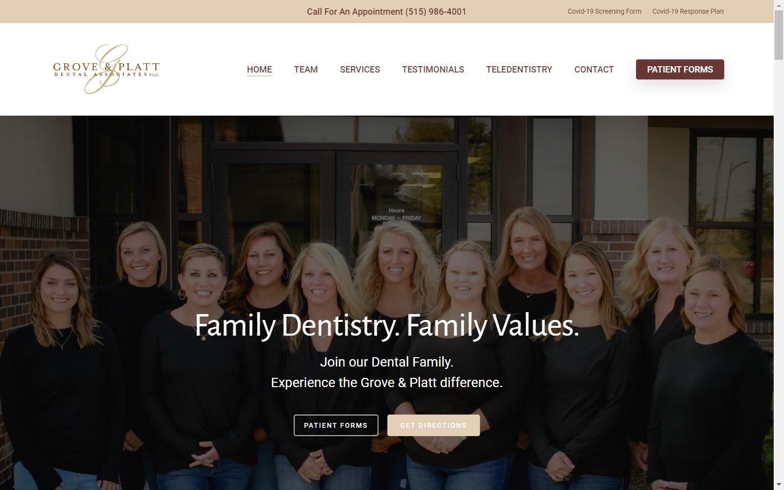 Grove & Platt Dental Associates, P.L.C. screenshot