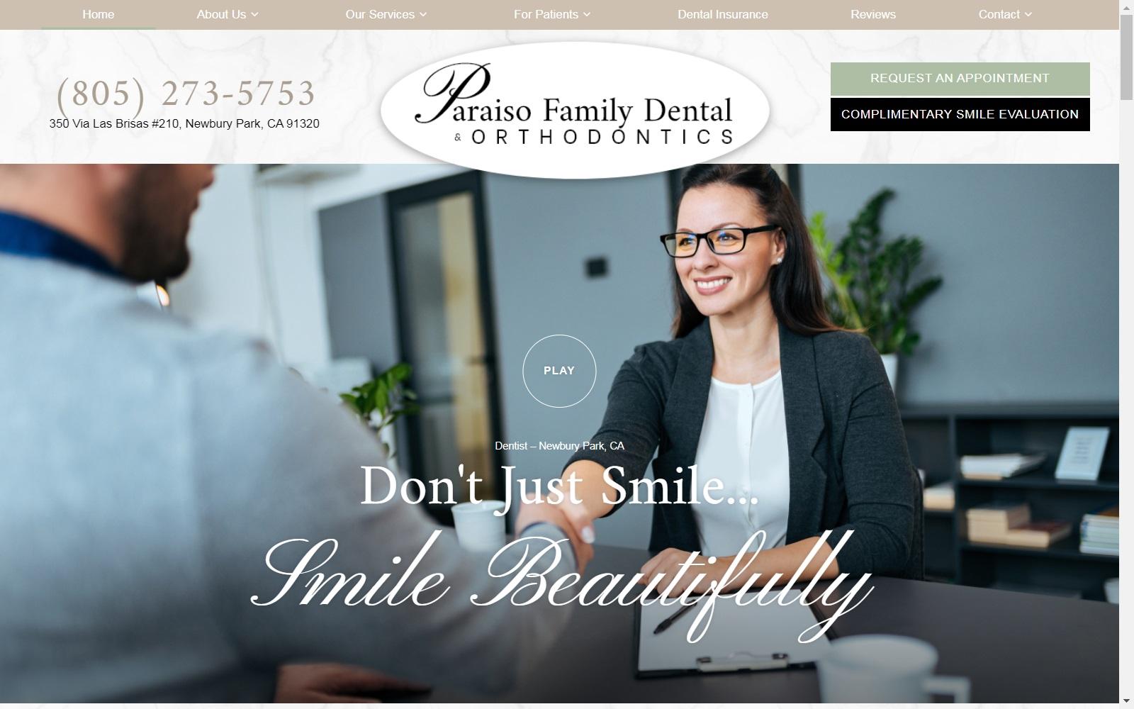 Paraiso Family Dental & Orthodontics screenshot