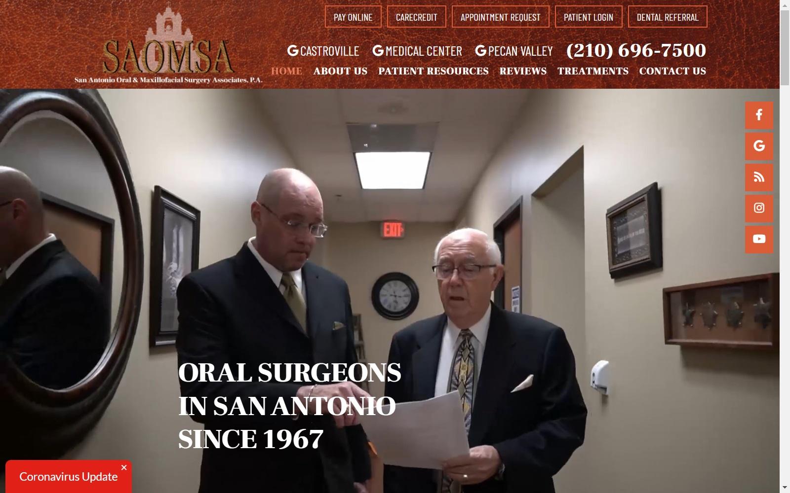 San Antonio Oral & Maxillofacial Surgery Associates, P.A. screenshot