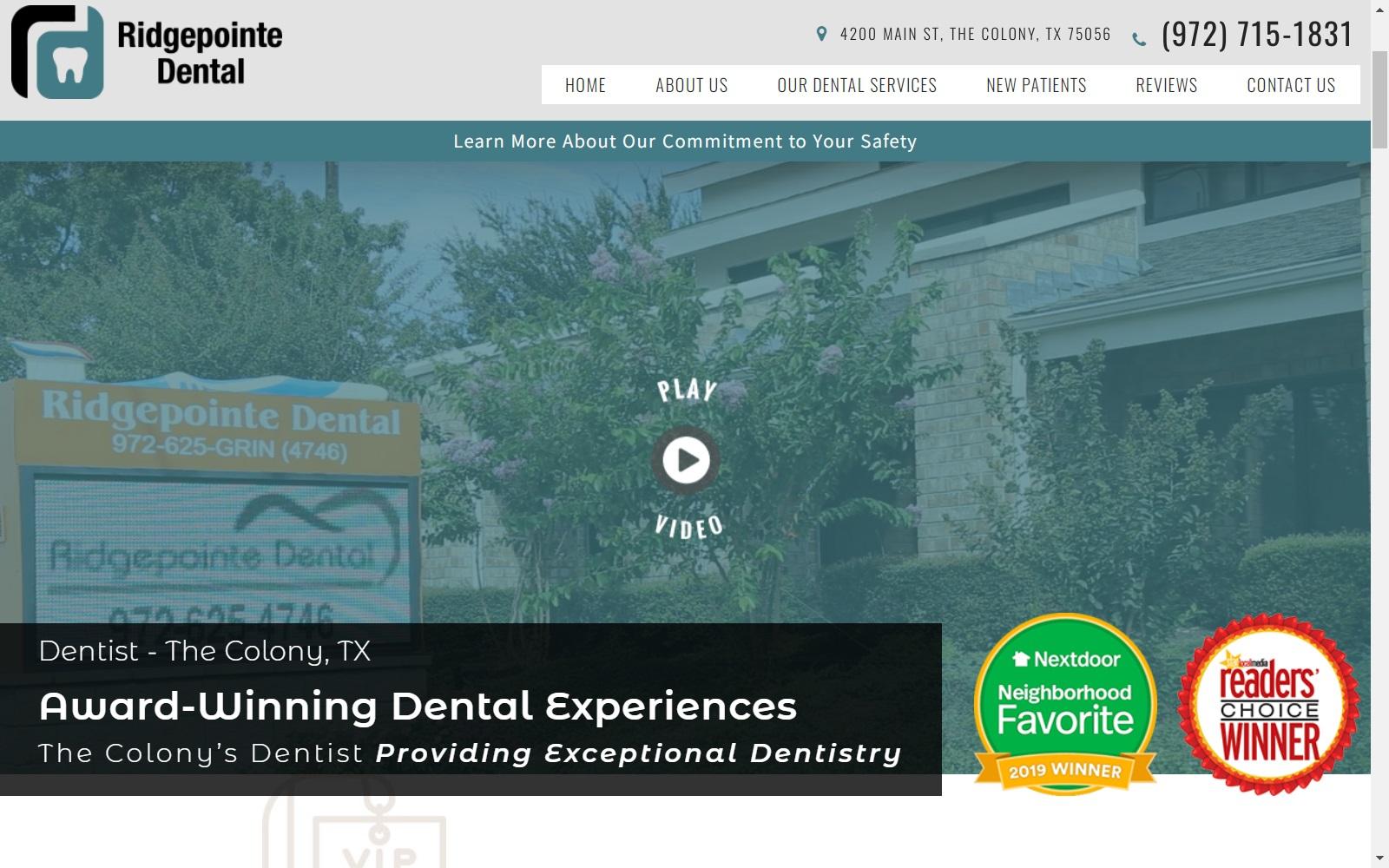 Ridgepointe Dental screenshot