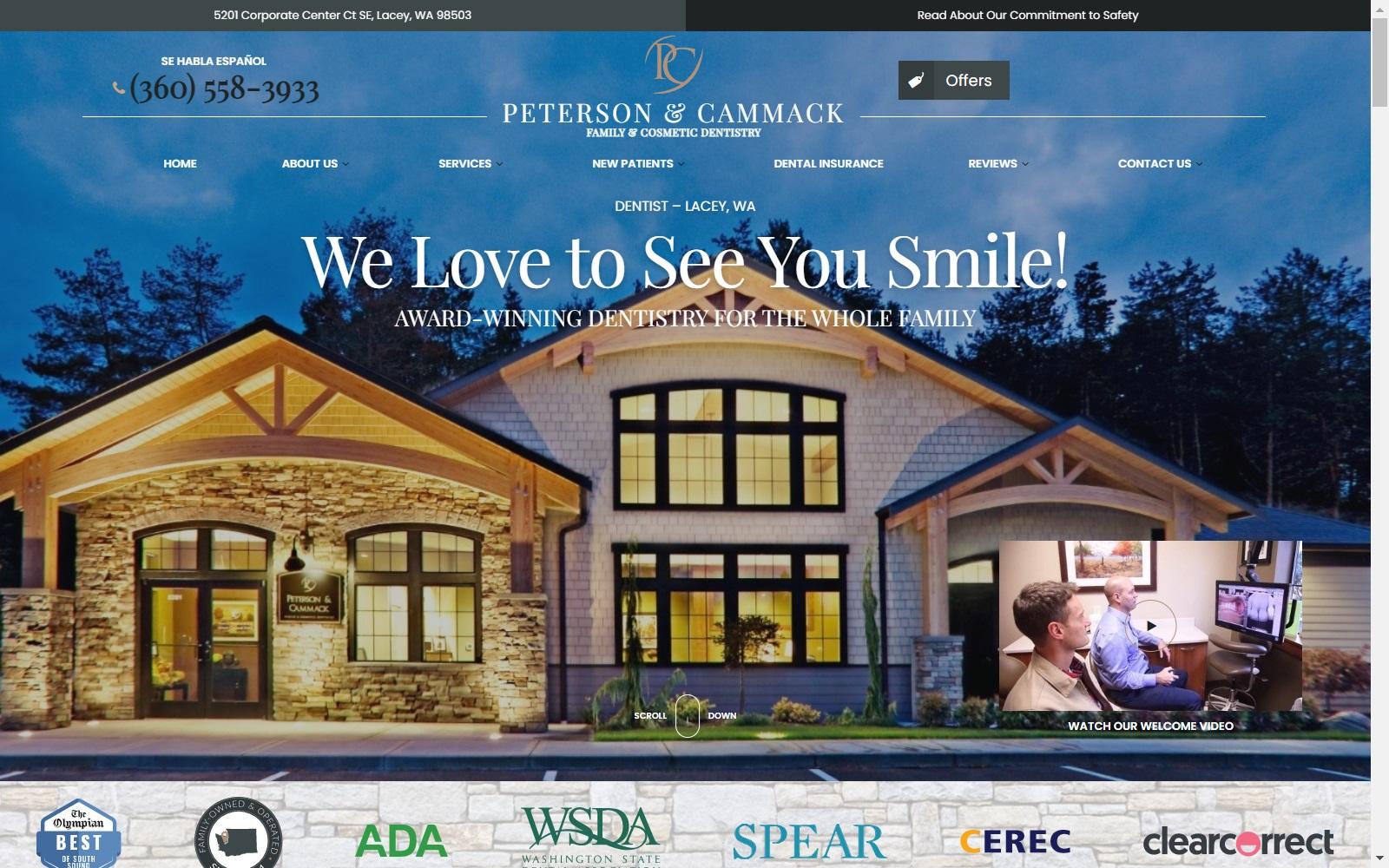Peterson & Cammack Family & Cosmetic Dentistry screenshot