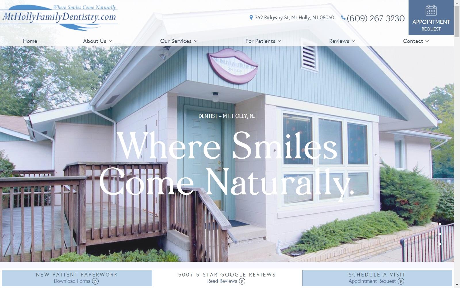 Mt Holly Family Dentistry screenshot