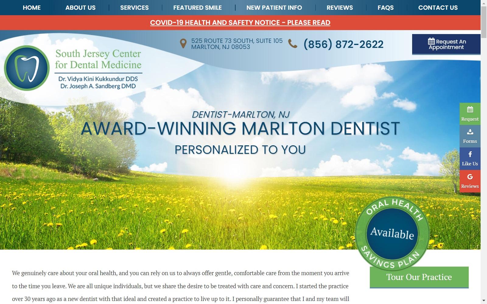South Jersey Center for Dental Medicine screenshot