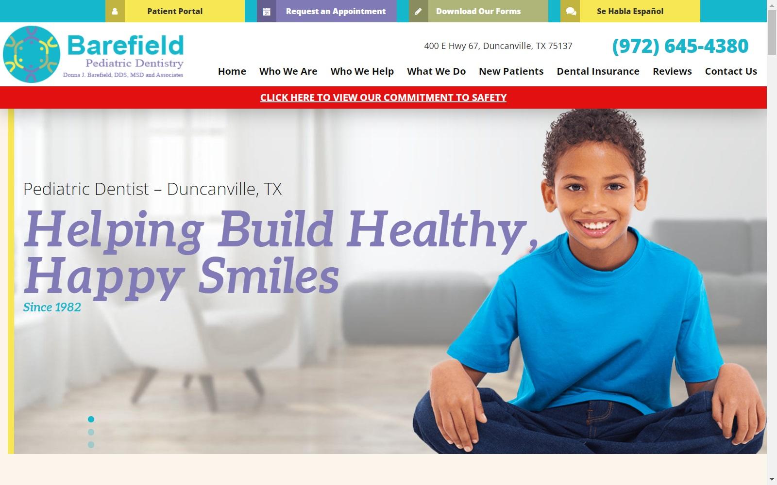 Barefield Pediatric Dentistry screenshot