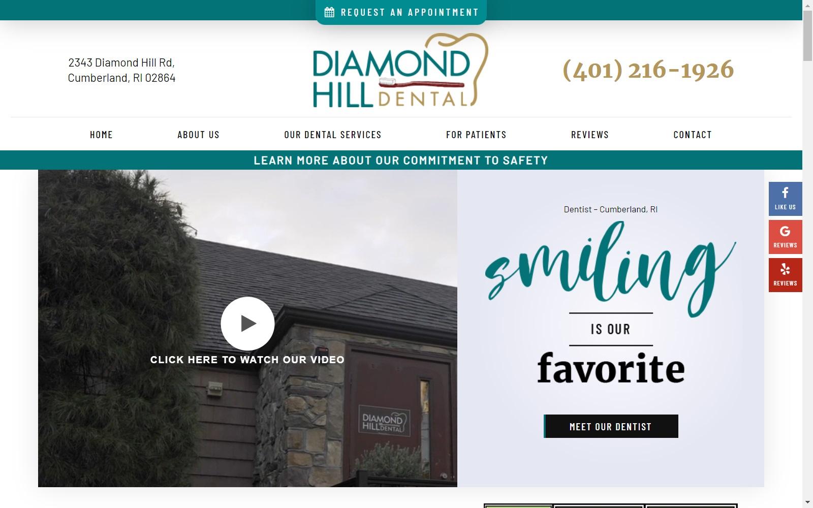 Diamond Hill Dental screenshot