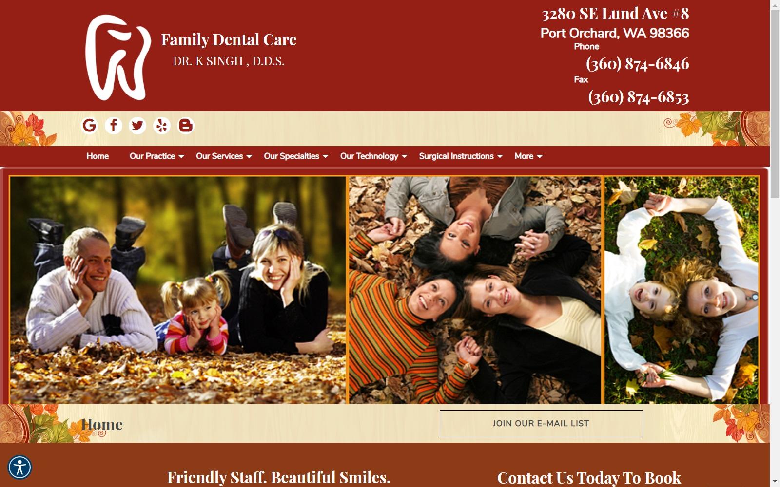 Family Dental Care - Dr. K Singh DDS screenshot
