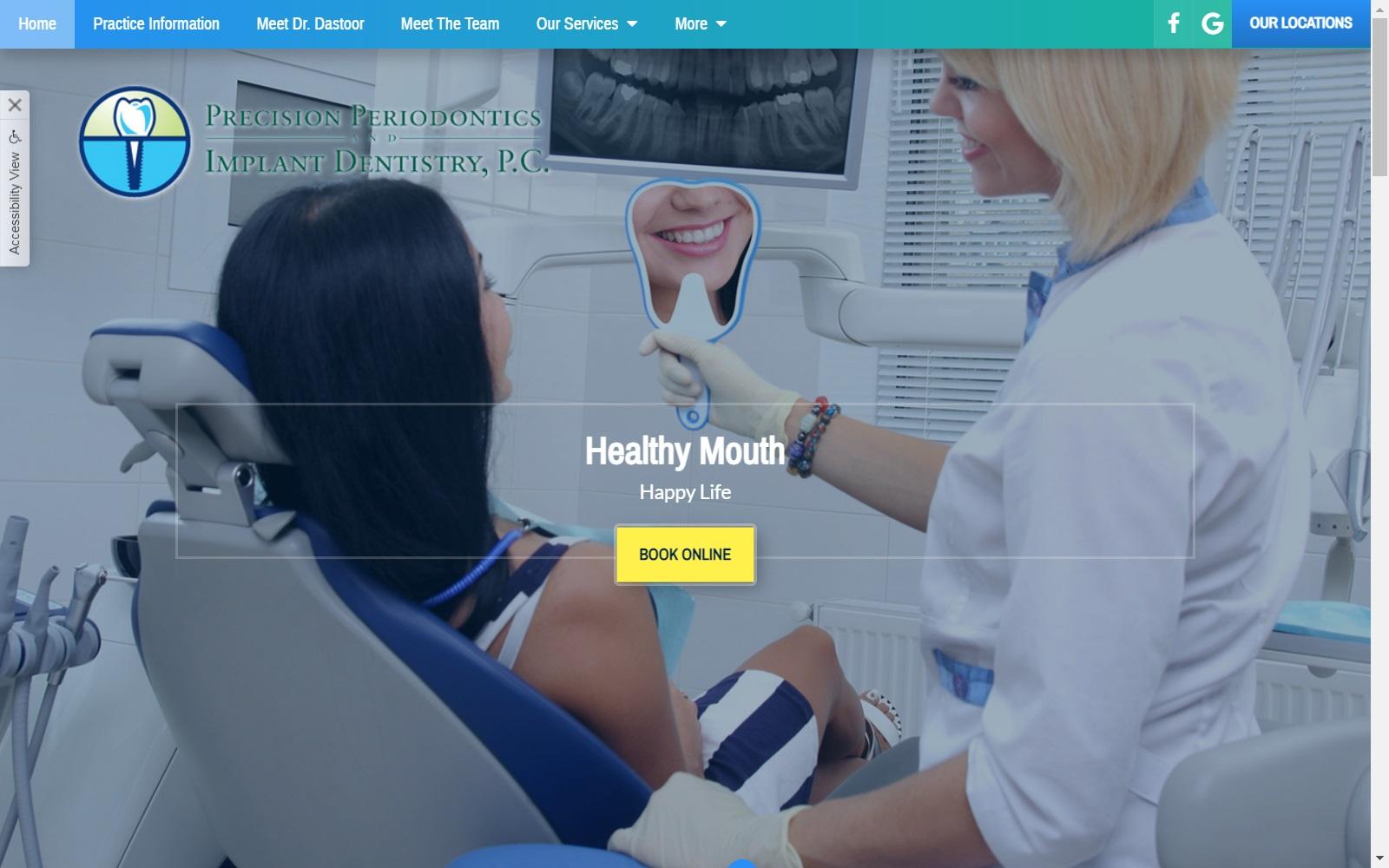Precision Periodontics & Implant Dentistry, P.C. screenshot