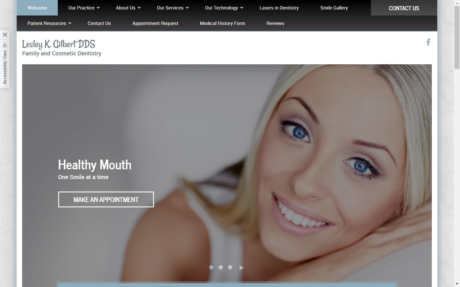 Lesley K. Gilbert, DDS screenshot