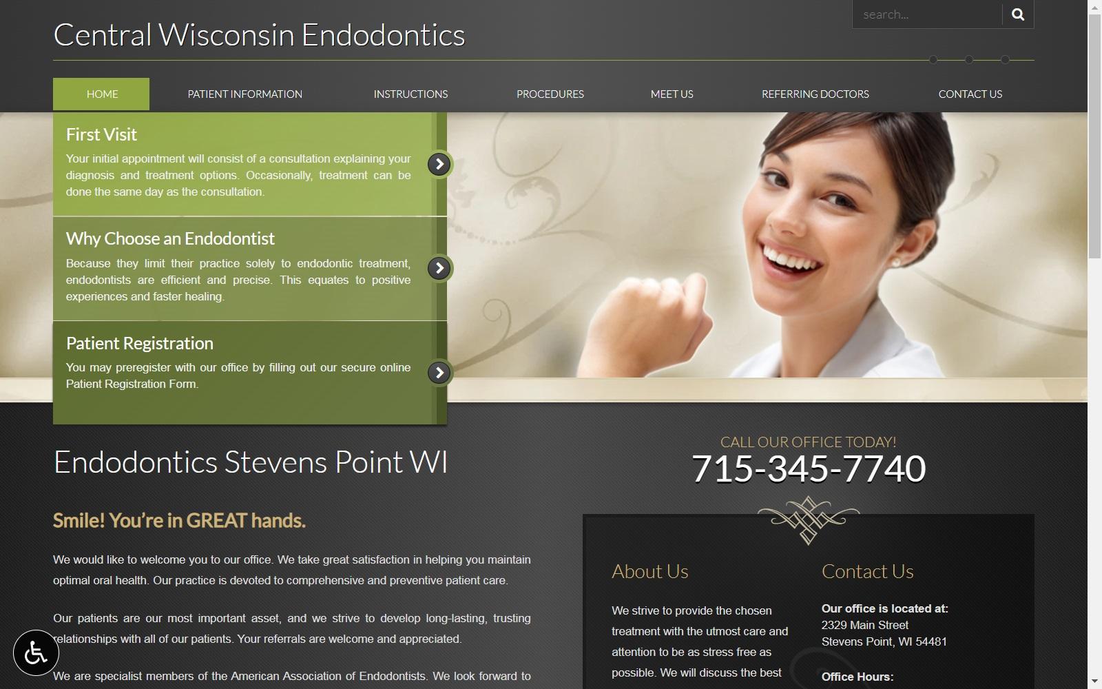 Central Wisconsin Endodontics Westrick Thomas C Dd screenshot