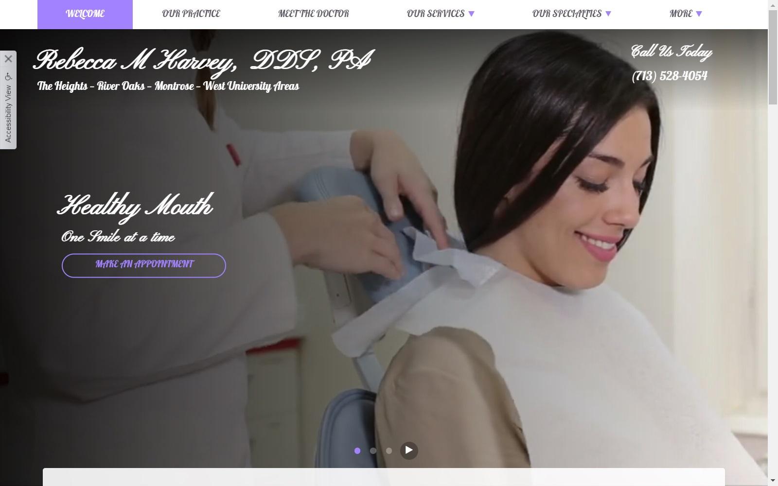 Rebecca M Harvey, DDS, PA screenshot