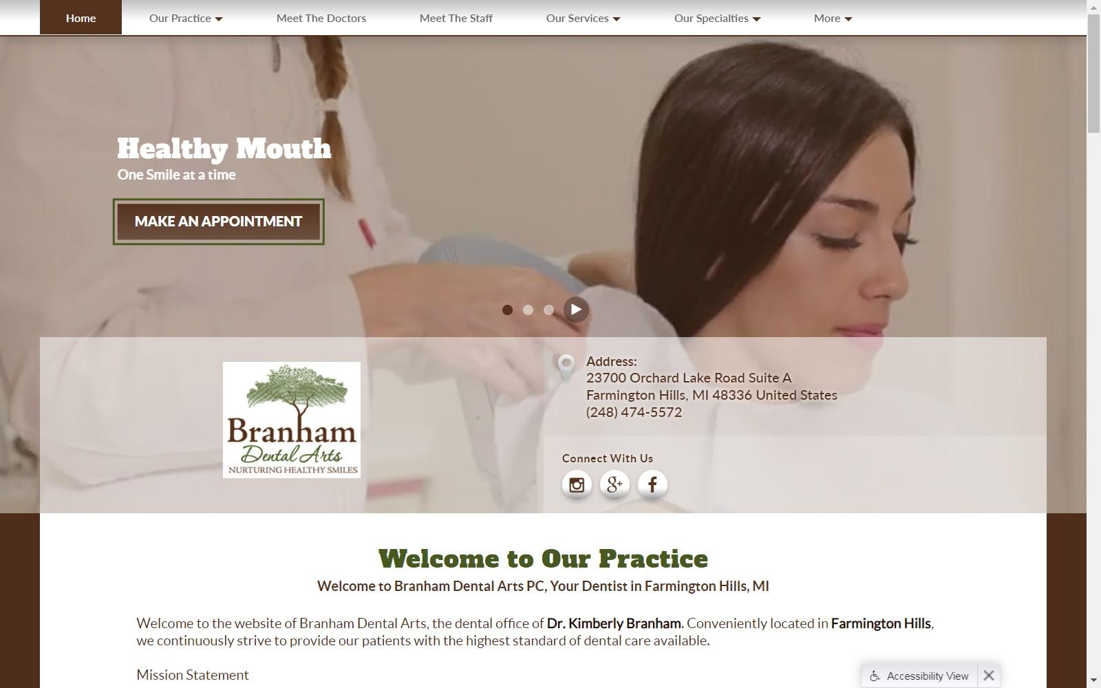 Dr. Kimberly L. Branham DDS screenshot