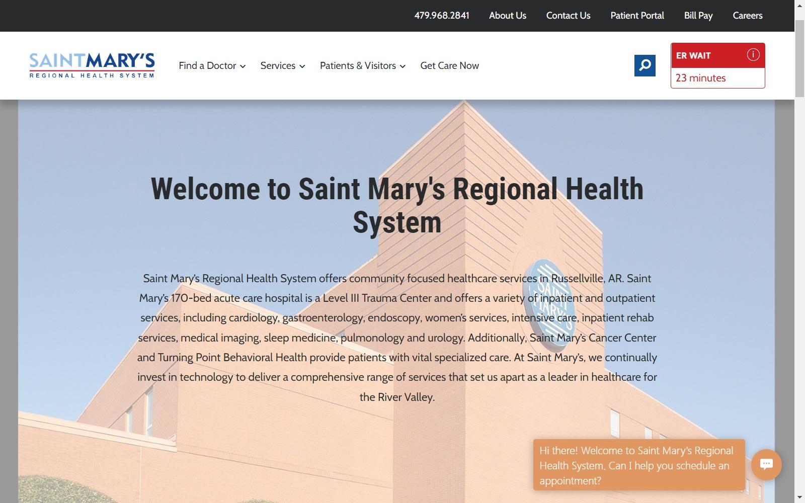 Saint Mary’s Regional Health System screenshot