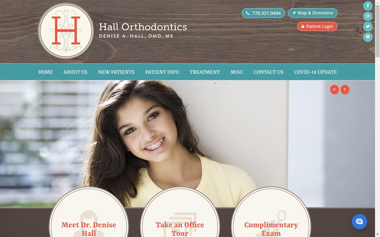 Hall Orthodontics Denise A. Hall, DMD, MS screenshot