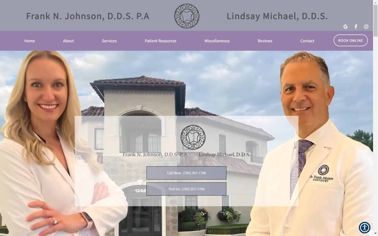 Frank Johnson DDS & Linsday Biggs-Michael DDS screenshot
