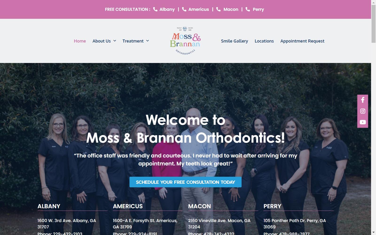 Moss & Brannan Orthodontics screenshot