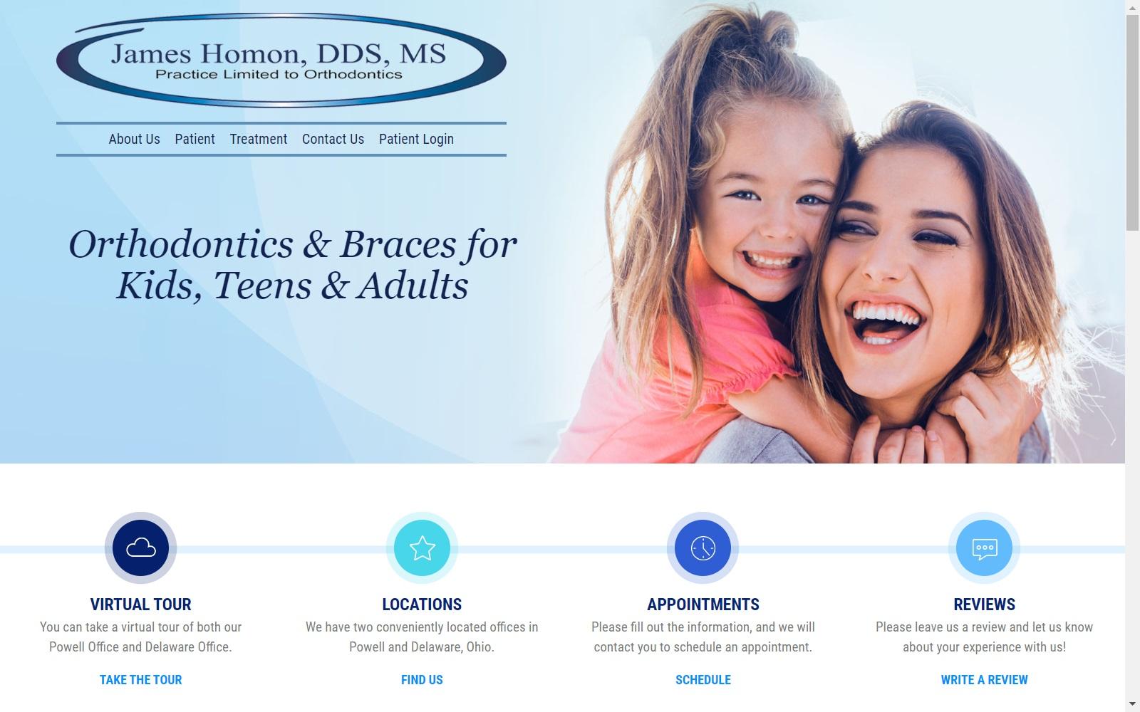 Dr. James A Homon Orthodontics screenshot