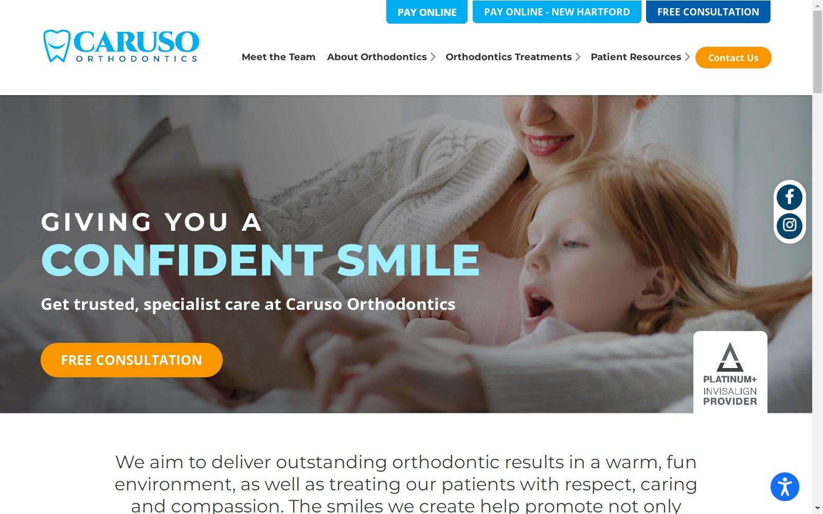 Caruso Orthodontics screenshot