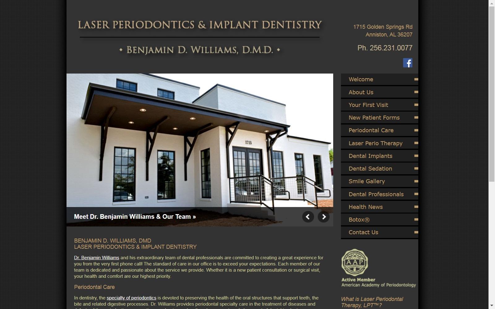 Benjamin D. Williams, DMD Laser Periodontics & Implant Dentistry screenshot