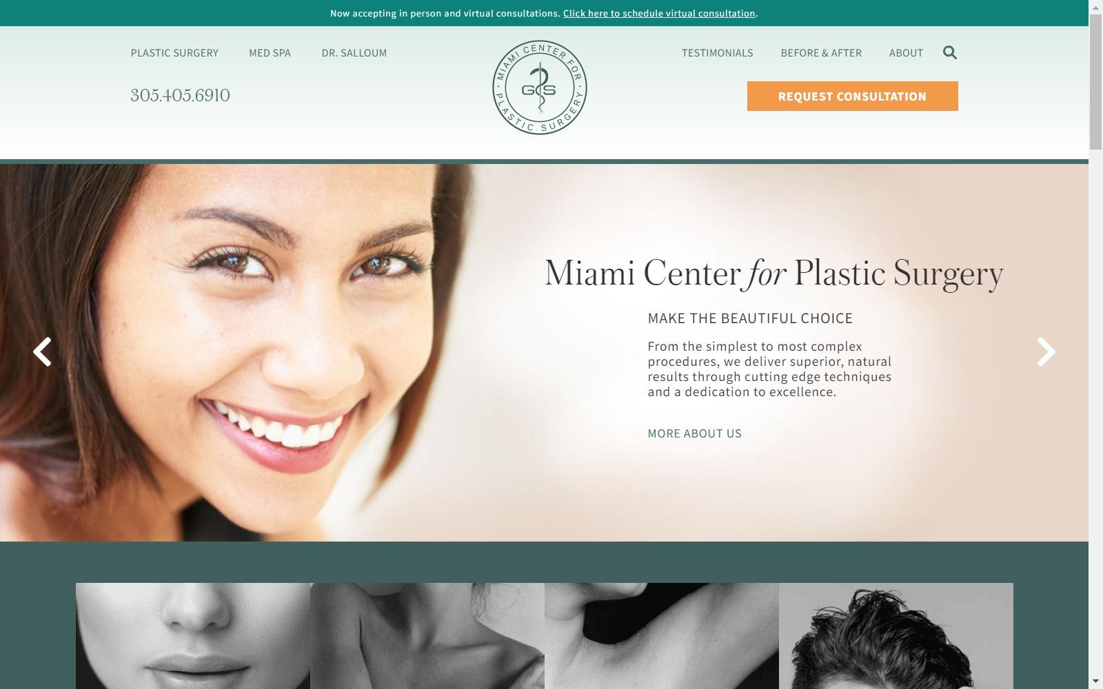Miami Center for Plastic Surgery screenshot
