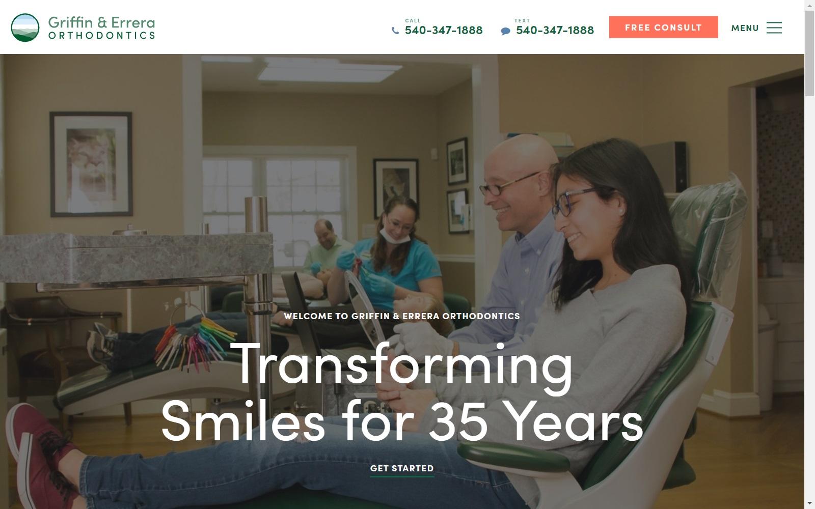 Griffin & Errera Orthodontics screenshot