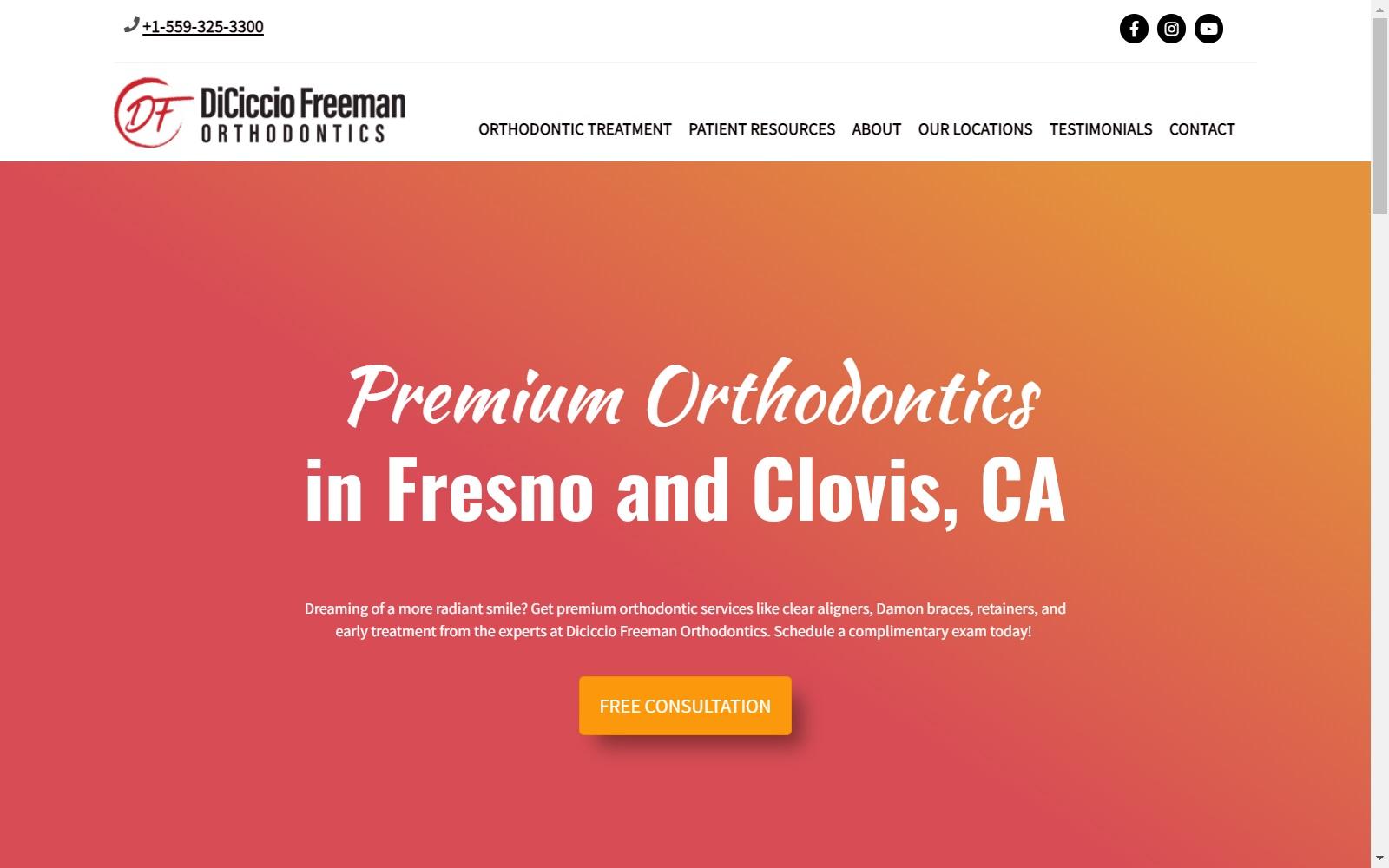 DiCiccio Freeman Orthodontics screenshot