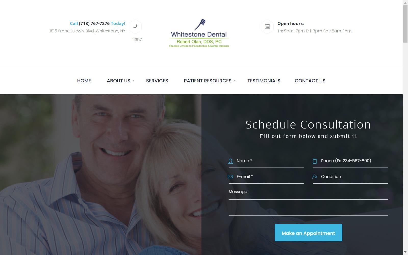 Whitestone Dental - Robert Olan DDS, PC screenshot