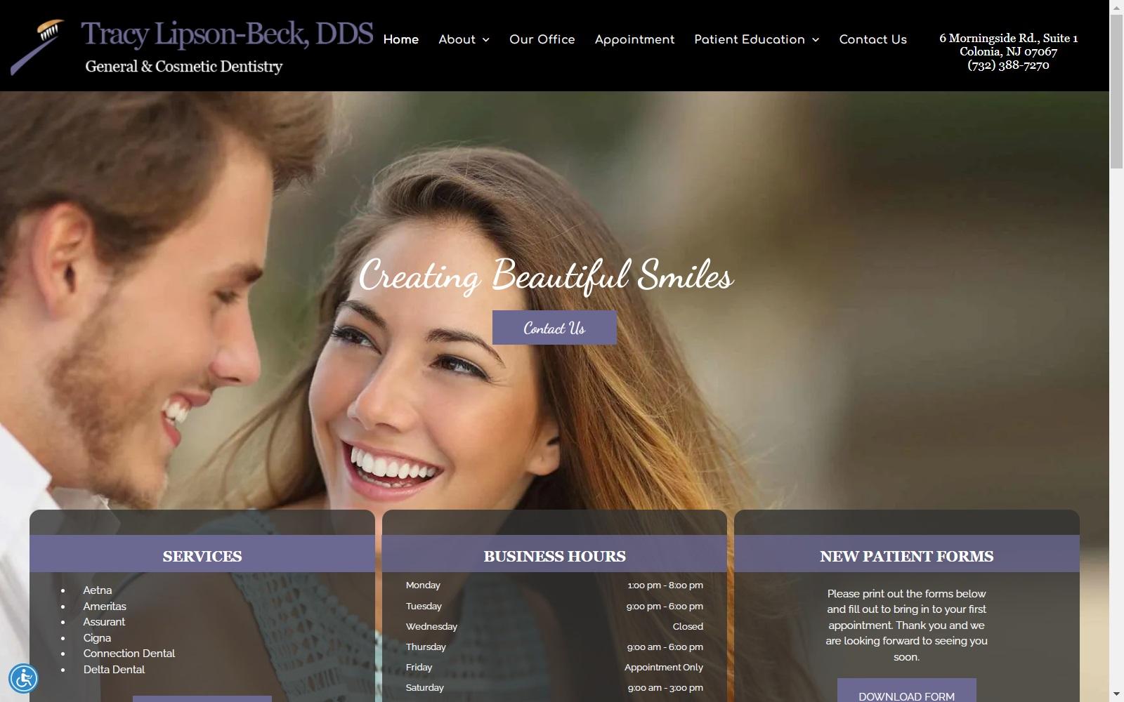 Tracy Lipson-Beck, DDS screenshot