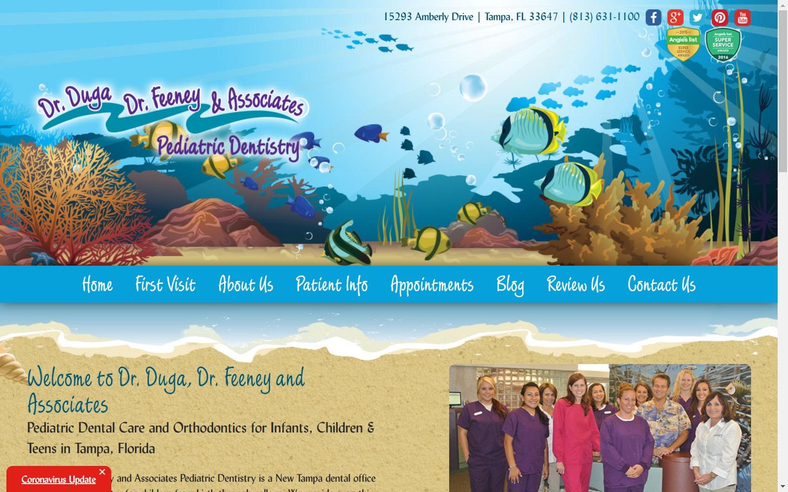 Dr. Duga, Dr. Feeney & Associates Pediatric Dentistry screenshot