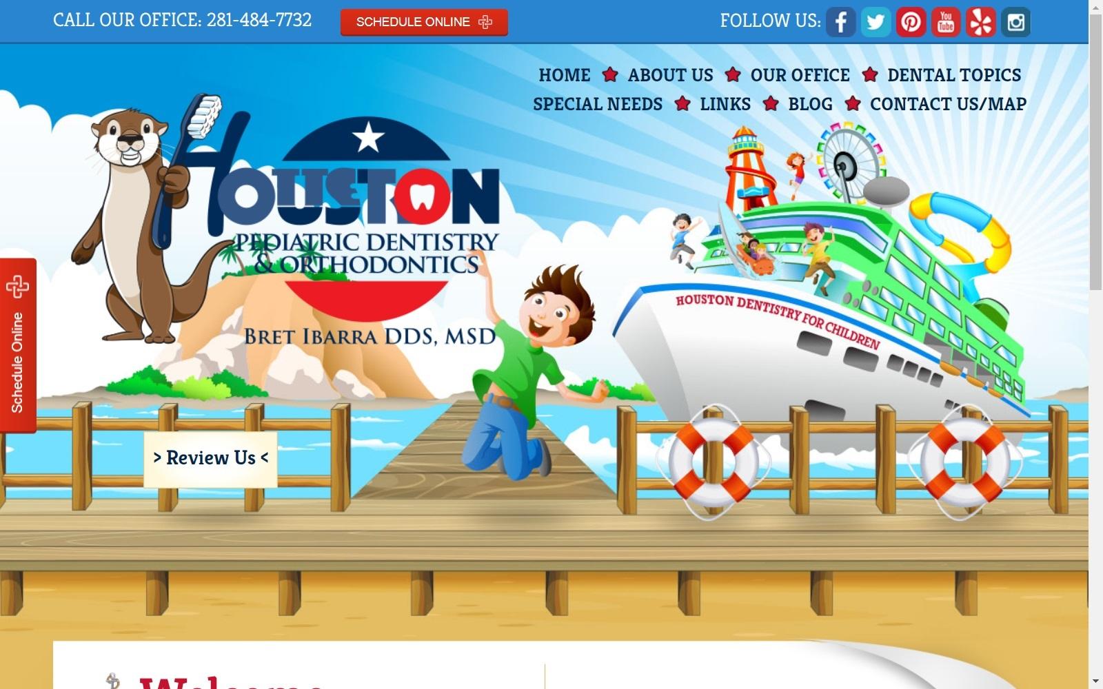 Houston Pediatric Dentistry: Bret Ibarra DDS MSD screenshot