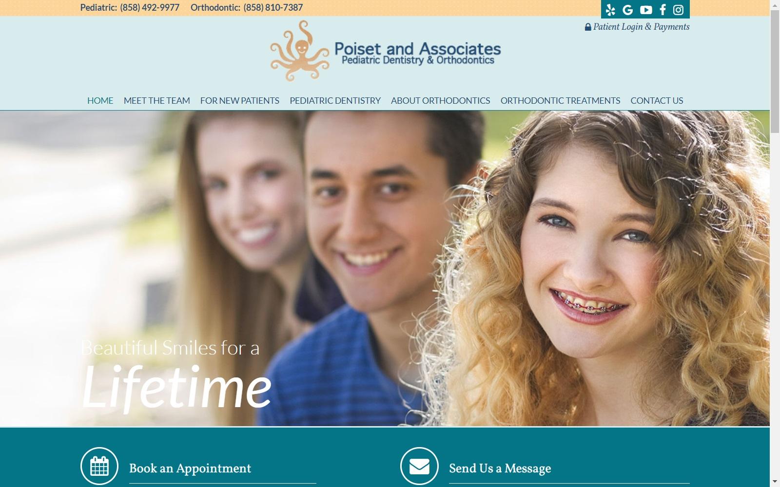 Poiset & Associates Pediatric Dentistry & Orthodontics screenshot