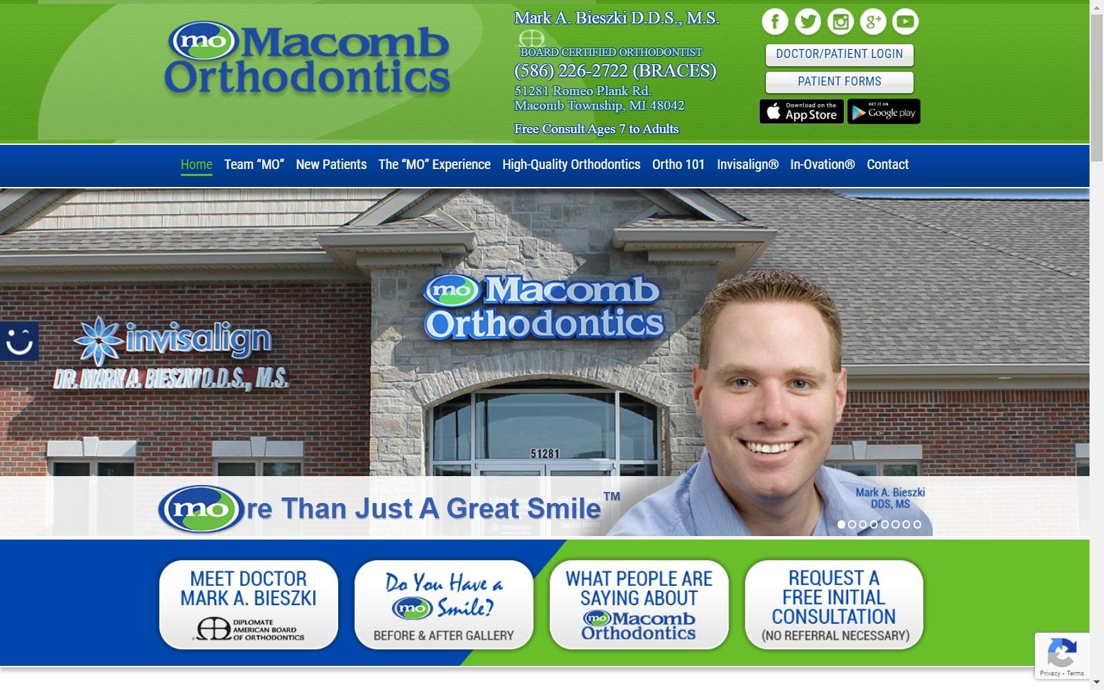 Macomb Orthodontics screenshot