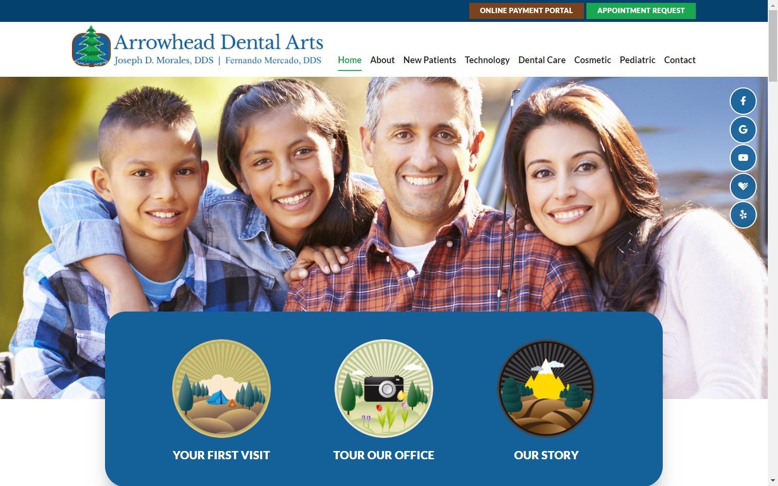 Arrowhead Dental Arts, Joseph D. Morales, DDS screenshot