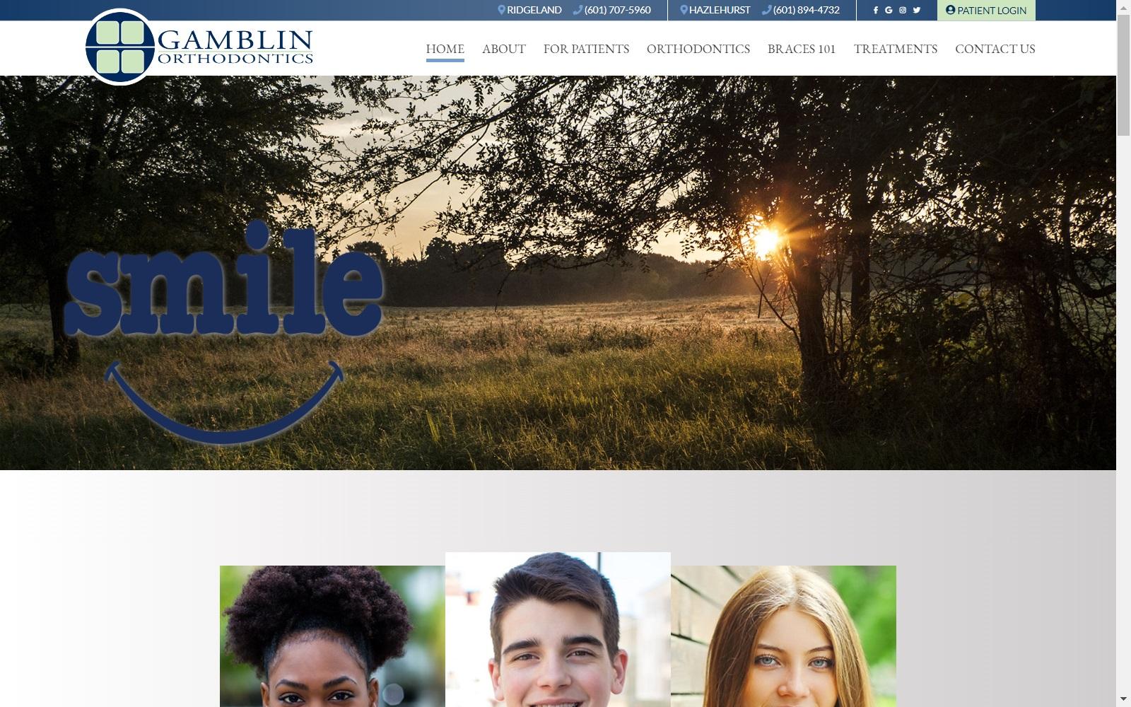 Gamblin Orthodontics screenshot