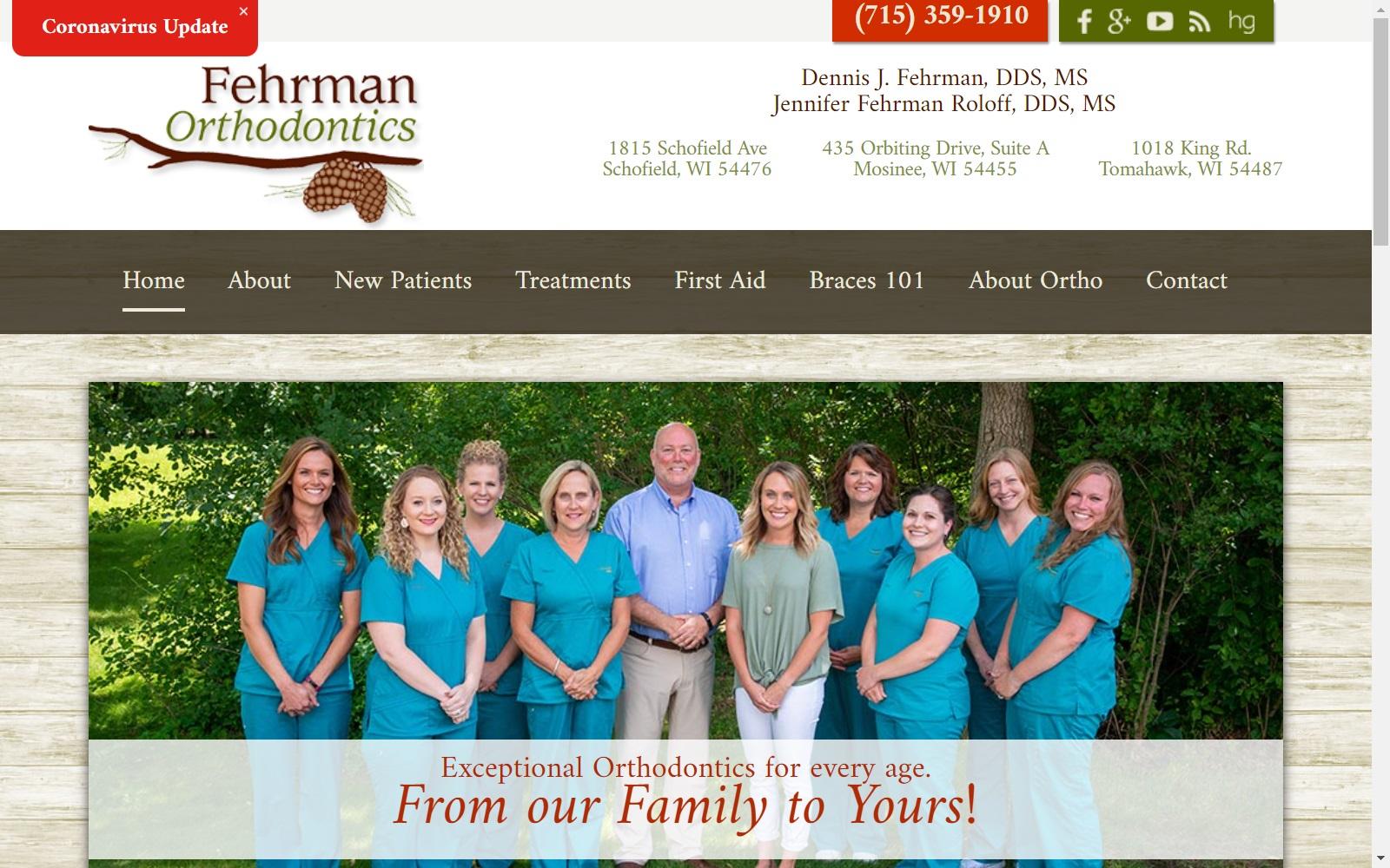 Fehrman Orthodontics screenshot
