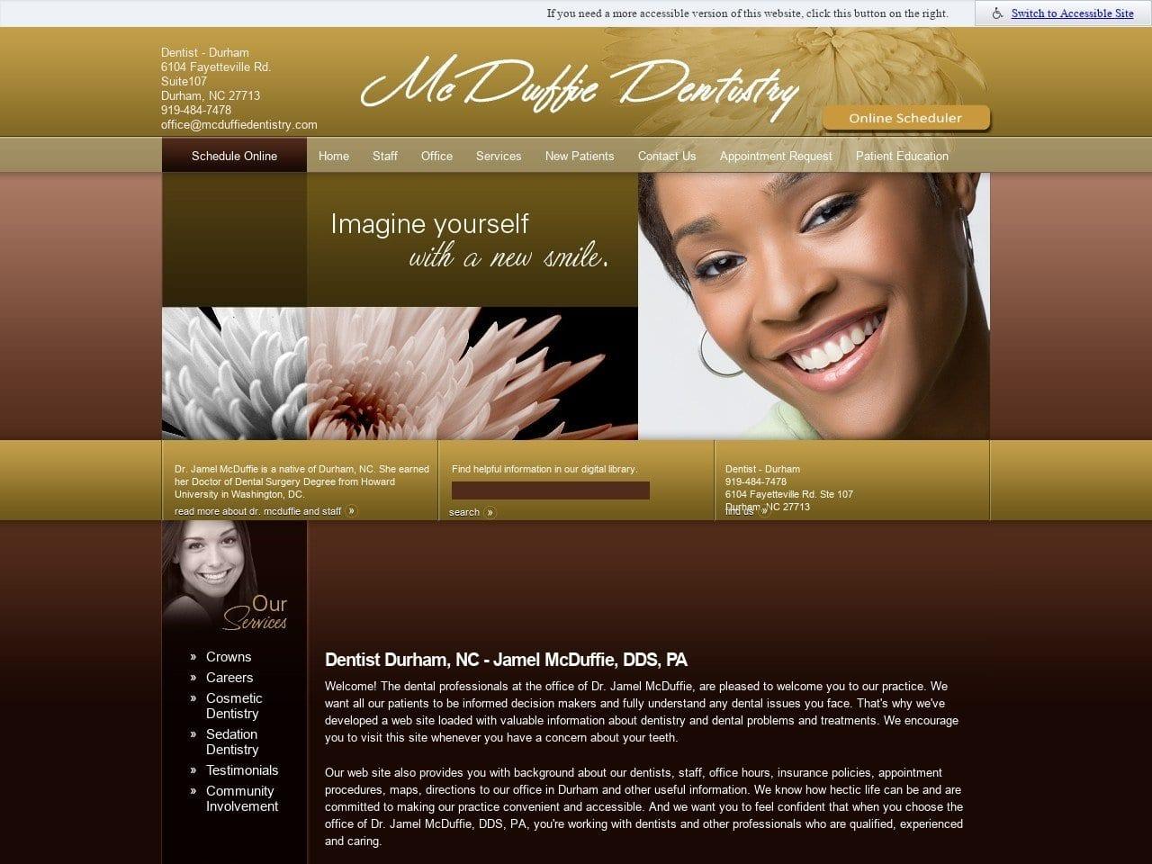 Jamel McDuffie DDS PA screenshot