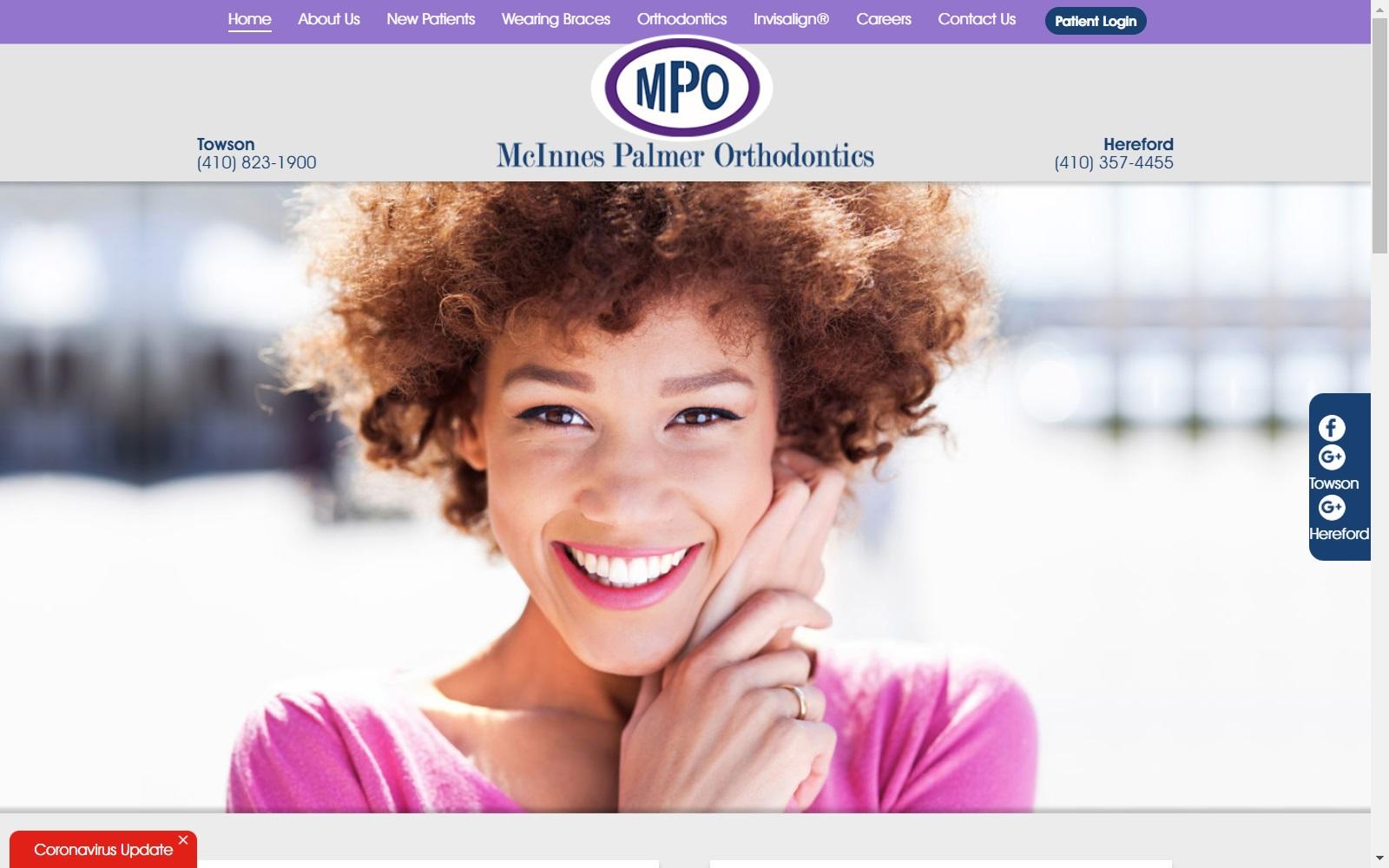McInnes Palmer Orthodontics screenshot
