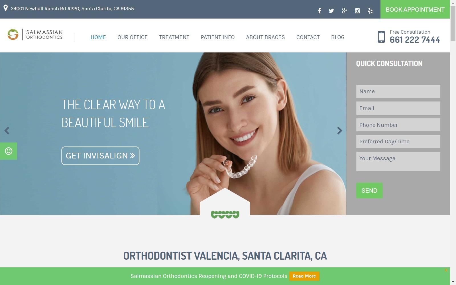 Salmassian Orthodontics Reza Salmassian DDS MSD screenshot