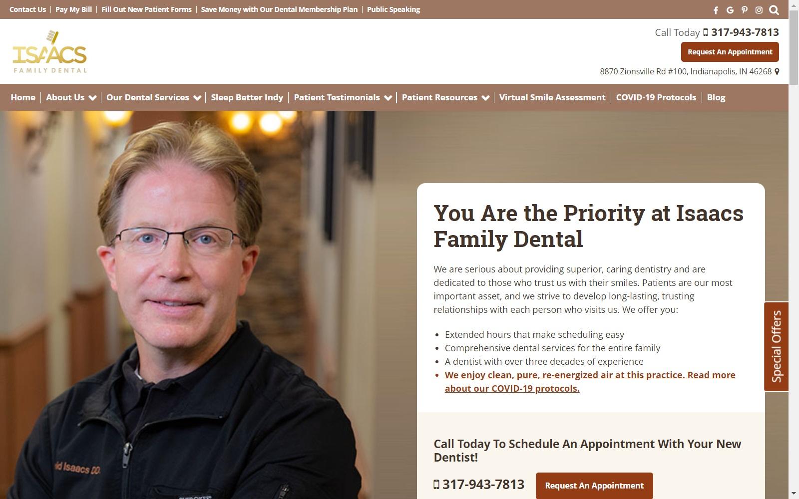 Isaacs David E DDS screenshot