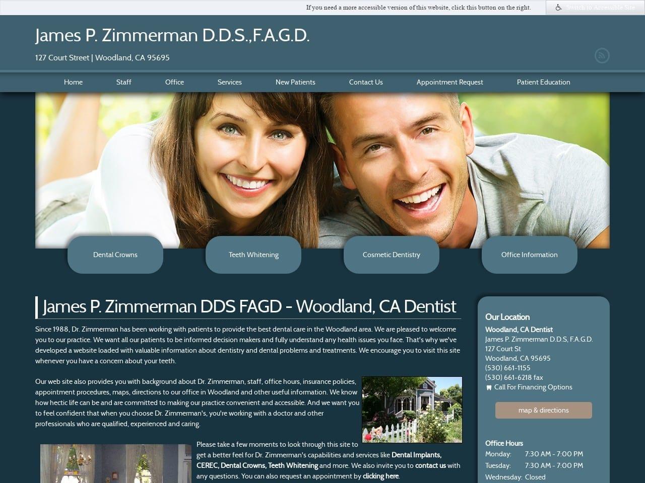 Dr. James P. Zimmerman DDS screenshot