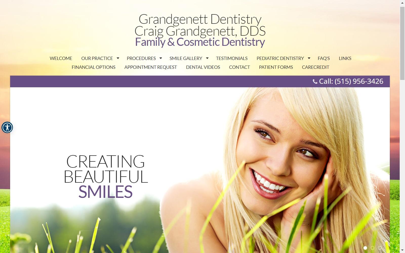 Dr. Craig A. Grandgenett DDS screenshot