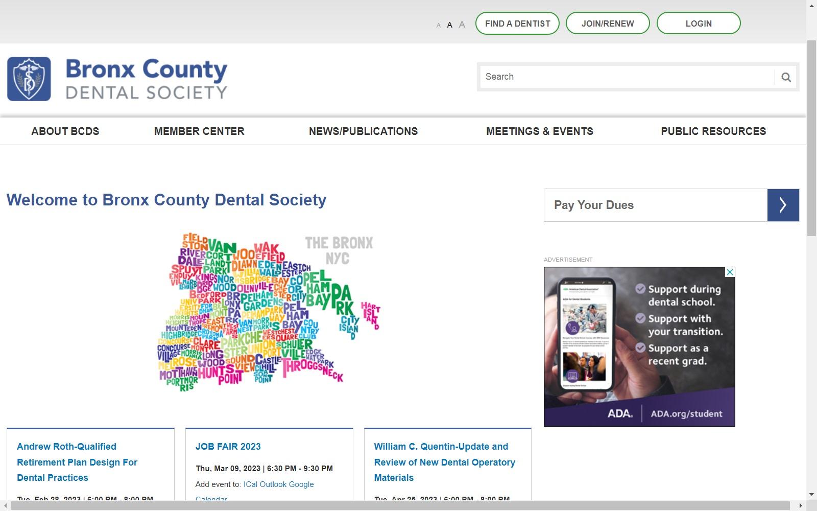 Bronx County Dental Society screenshot