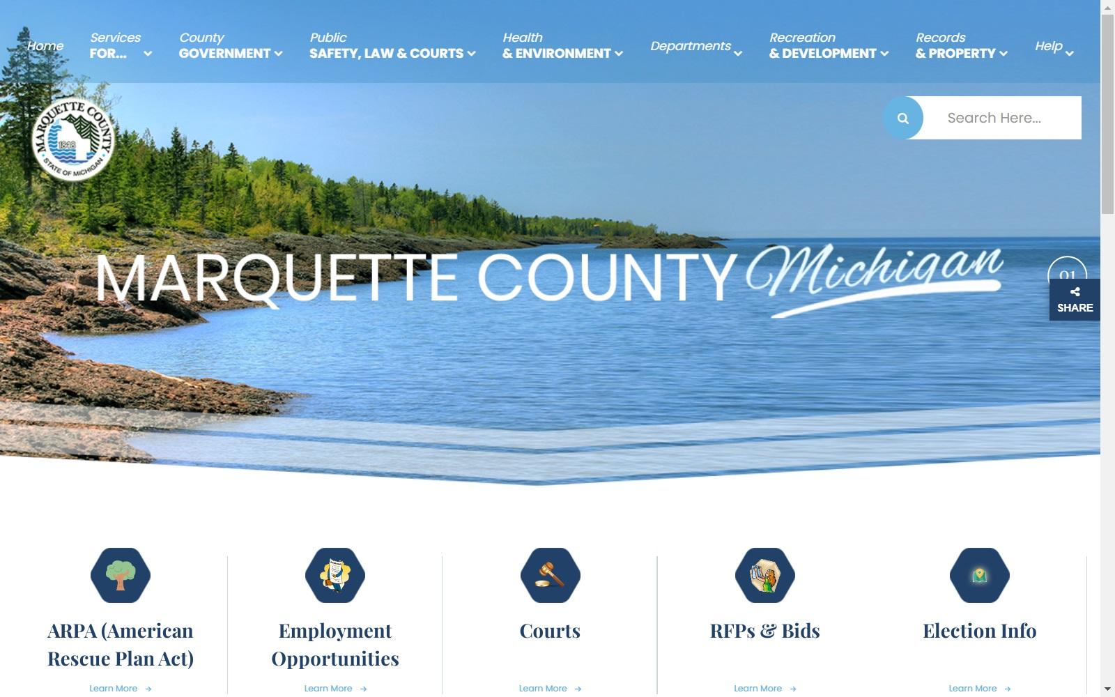 Marquette County Health Department Hayward James D screenshot