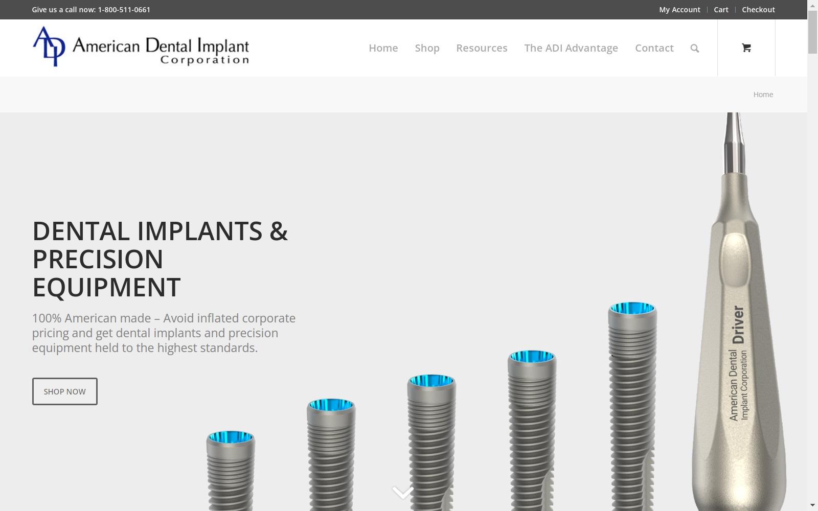 American Dental Implant Corporation screenshot