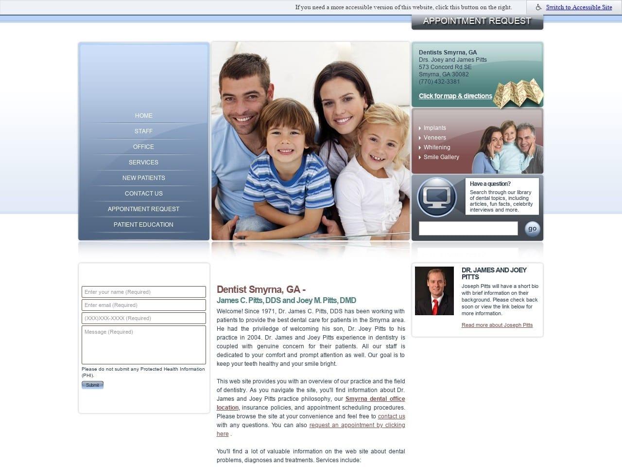 Joseph M. Pitts DMD James C. Pitts DDS screenshot