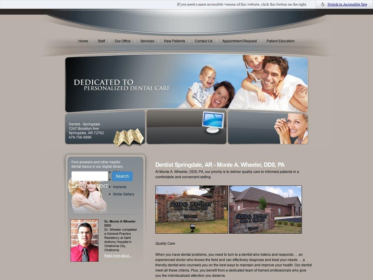 Monte A. Wheeler DDS PA screenshot