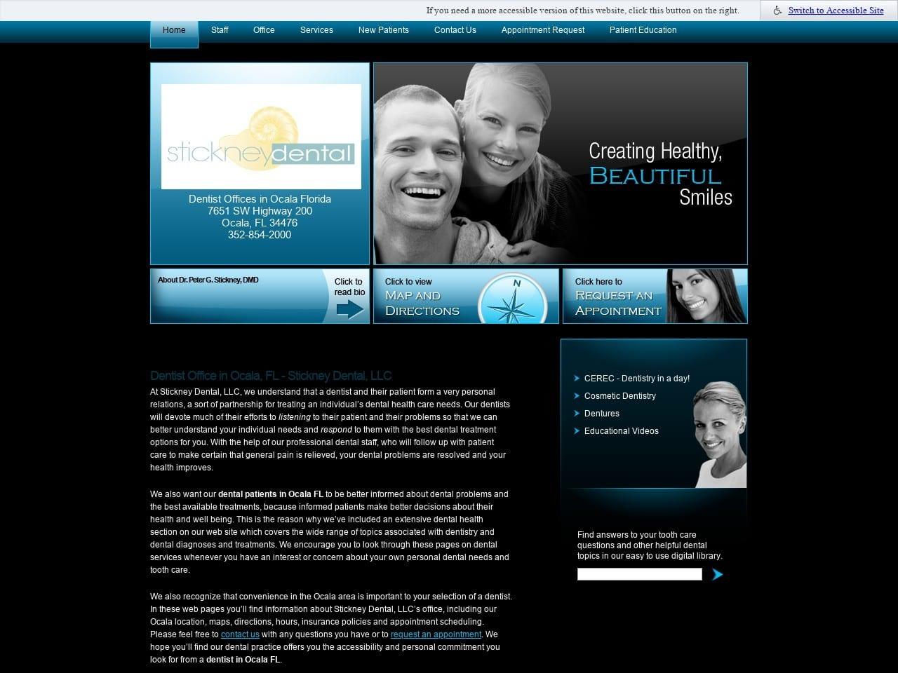 Stickney Dental LLC Peter G. Stickney DMD screenshot