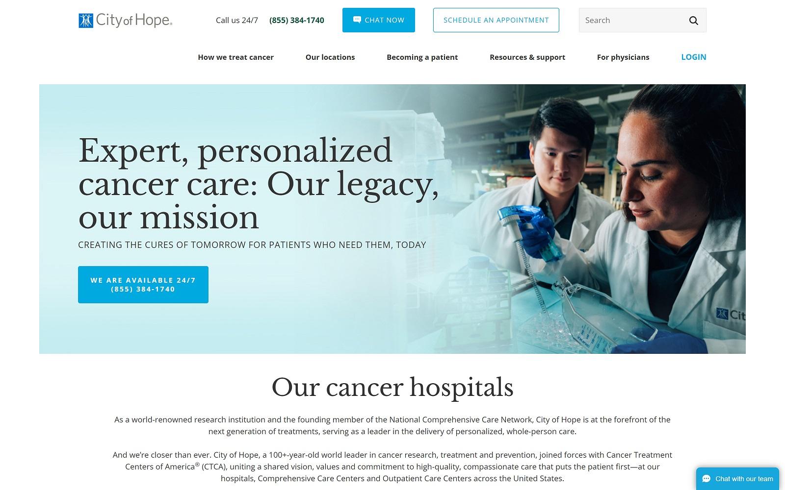 City of Hope Cancer Centers screenshot