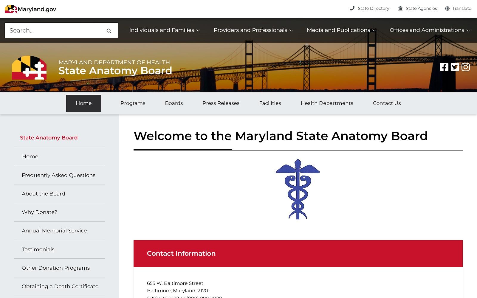 State Anatomy Board-Maryland
